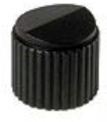 MS91528-0N1B, Matte-Black Round MS91528 Series Knobs, Electronic Hardware Corp (EHC)