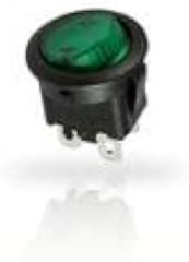 RRA22H3BBGLN, Switch Rocker ON Off SPST Quick Connect Round Rocker 10A 250VAC 186.42VA 100000Cycles (25 Items)