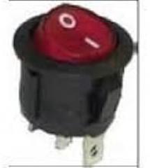 35-1300-BU Rocker Switch Round Red Lighted