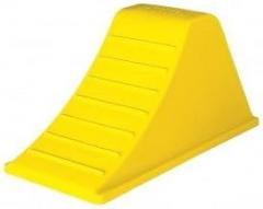 Wheel Chock, 8-1/4 in H, Urethane, Yellow