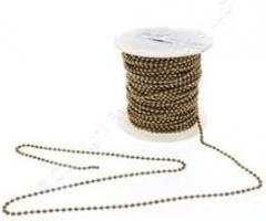 #US 18302-1-100 Brass Beaded Chain 100-ft for Replacement Lampholder Cords