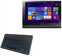 BoxWave Keyboard Compatible with Lenovo Yoga Tablet 2 10.1 - SlimKeys Bluetooth Keyboard - with Backlight, Portable Slim LED 7 Colors - Jet Black