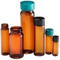 QORPAK - 27.50 x 95mm 10 Dram (40ml) Am Borosilicate Vial w/24-414 WHT PP Cap & PTFE Disc ATT, CS72