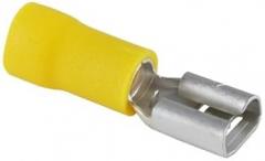 NTE Electronics 76-IFD12-250 Brass Terminal PVC Insulated Female Disconnect, Electro Tin Plated, 0.032