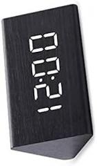 Alarm Clock Desktop USB Powered Home Desktop Decoration Digital Clock LED Wooden Alarm Clock Sound Control Electronic Alarm Clock