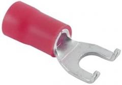 PVC INSULATED FLANGE SPADE TERMINAL 22-18AWG #6 STUD TIN PLATED COPPER