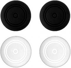 4 PCS Silicone Analog Joystick Thumb Stick Grip Thumbstick Cap Cover for Nintendo Switch NS Joy-Con (Black+White)