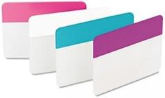 Durable File Tabs, 2 x 1 1/2, Aqua, Pink, Violet, White, 24/Pack by 3M