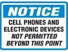 Notice Cell Phones And Electronic Devices Not Permitted Beyond This Point - Visitor Security Signs Metal Sign 8 x 12 Inches – For Wall or Fence