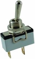 NTE Electronics 54-350 Bat Handle Toggle Switch, SPDT Circuit, ON-Off-ON Action, Nickel Plated Brass Actuator, 0.25