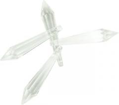 Prisms & Kaleidoscopes 38/50/63/76/80/100mm Transparent Crystals Icicle Multifaceted Parts Prism Ornament Science Classroom Optics Kits (Color : 80mm, Size : 10pcs)