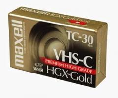 MAXELL VHS-C - 30 min - HGX - Gold - Sold As Each