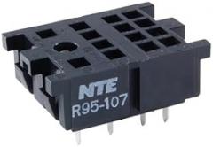 NTE Electronics R95-107 14 Pin Blade Socket, PC Board Mount, 300V, 10 Amp