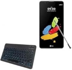 BoxWave Keyboard Compatible with LG Stylus 2 Plus - SlimKeys Bluetooth Keyboard - with Backlight, Portable Slim LED 7 Colors - Jet Black