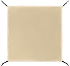 Waterproof Tent Tarp Cover - Oxford Cloth, Sunproof & Rainproof, Adjustable Size (110x110cm Beige) for Outdoor Camping