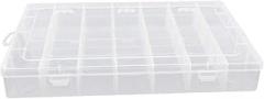 Aicosineg PP Component Storage Box 350x220x48mm Plastic Organizer Adjustable Container 28 Removable Grids Tool Boxes for Electronic Component Small Accessories Transparent Color 1Pc