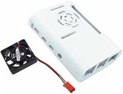 Electronic Case for Raspberry Pi 4 Model B Fan with Cooling Heatsink (White+Fan)