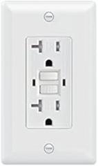 Paladin 20A Tamper Resistant GFCI GFI Receptacle Outlet w/Wallplate & LED Indicator - UL2015 Certified, White, 20 Amp, 125V, Self Testing (1 Pack)