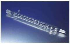 Corning - Pyrex 5 Bulb Allihn Condensers, Drip Tip, w/24/4 0 Stan Taper Outer and Inner Joints, CS6