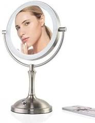 Mirrors Bathroom Vanity Double-Sided Lighted Makeup Illuminated Makeup with LED Light Tabletop