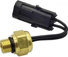RE503242 Automotive Engine Coolant Temperature Sensor with Brass Connector, 2-Pin Plug, Black Wire Harness
