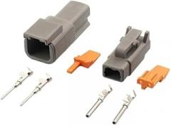 5/20 Sets DTM04-2P DTM06-2S Waterproof 2 Pin Electrical Wire Connectors for 16-22AWG - Durable Male and Female Cylindrical(DTM-2P Whole Set 20Sets)