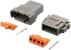 5/20 Sets 12 Pin Waterproof Electrical Wire Connector DTM04-12P DTM06-12S for 16-22AWG Male Female Cylindrical(DTM-12P Whole Set 5Sets)