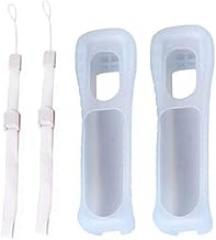 2 x Silicone Skin Case Cover with Hand Wrist Strap for Wii Remote Controller (White)