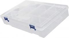 Auniwaig PP Component Storage Box, Plastic Organizer Adjustable Container Removable Grids Tool Boxes,10 Removable Grids Tool Boxes, for Electronic Component Small Accessories 290x190x60mm 1Pcs