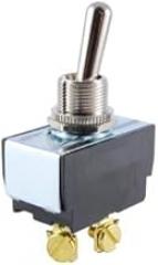 NTE Electronics 54-094 Bat Handle Toggle Switch, SPST Circuit, (On)-None-Off Action, Brass/Nickel Plate Actuator, Screw Mount Terminal, 6 Amp, 125V