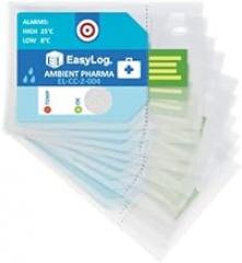 Lascar Electronics EL-CC-2-004 PK10 Single-Use Ambient Pharma Temp/RH Cold Chain Logger, 10 Pack