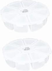 Aicosineg Component Storage Box - PS Fixed 8 Grids With Separate Cover Electronic Component Containers Clear White 4.06