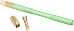 Aluminum Alloy Universal Scraper Handle, Cyan Brass Latch Ergonomic Grip for Electronic Maintenance & Glue Cutting Tools