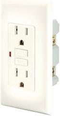 GE Almond, GFCI Power Outlet, In-Wall, Self-Testing, Easy to Install, End of Life LED Light Indicator, Indoor & Outdoor, 15A/120V, UL Listed, Wallplate not included, 32074, 1 Pack, Light Almond