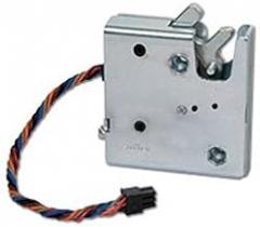 Southco R4-EM-11-161 Electronic Rotary Push-to-Close Latch, Auto Relock, with Latch Status Microswitch, Non-Sealed Connector, 1/4-20 Thread, Steel Housing, Zinc Plate, Bright Chromate