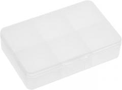 Matte Plastic Clear Home Rectangle 6 Compartments Medicine Pill Holder Storage Box Case