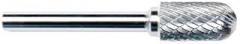 Carbide Bur, Cylindrical Ball Nose, 1/4