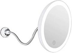 Mirrors Cosmetic Vanity 5 Times Magnification LED 7 Inch Makeup Beauty with Light with Suction Cup Tabletop (Color : White， Size : 7 inches 5X)