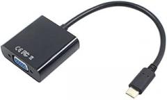 USB-C USB3.1 Type C for Adapter Cable VGA Male to VGA Female Video Transfer Converter 1080P for 12 inch, black, 161818