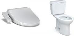 TOTO WASHLET A2 Electronic Bidet Toilet Seat with Heated Seat and TOTO Drake Two-Piece Elongated Toilet