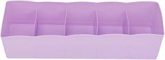 Plastic Drawer Organizer Bra Underwear Socks Storage Box With 5 Grids Compact Design For Wardrobe Cabinet Drawer Pink Blue Green Purple Yellow 26.7 x 6.8 x 8cm (Purple)
