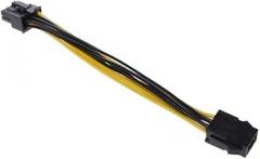 KUNSR 18cm PCIe Adapter Cable PCI-e 6-pin Female to 8-pin Male Converter