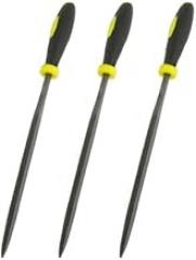 10 Pcs Files & Rasps Plastic Handle 4mm Dia Shank Three Square Triangle American Pattern Files Files