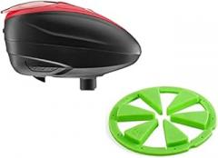 Dye LT-R Electronic Paintball Loader - Red with Exalt Feedgate (Dye LTR Red with Exalt Feedgate Lime)