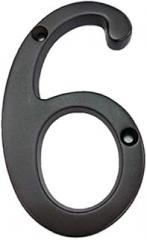 QCAA Traditional Heavy Solid Brass House Number 6, 4