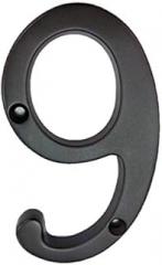 QCAA Traditional Heavy Solid Brass House Number 9, 4