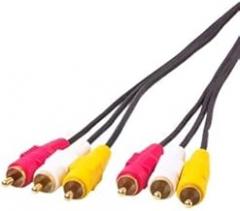 DONG Normal Quality Audio Video Stereo RCA AV Cable, Length: 1.5m Durable