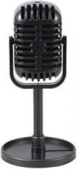 Microphone Model Toy Stage Simulation Retro Microphone Adornment Desktop Decoration Musical Toys Home Decor(A)