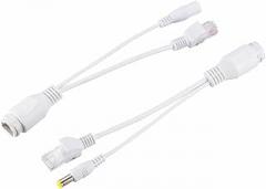 Tool parts 1pair POE Splitter Injector Kit Waterproof Power Over Ethernet Cable Kit White