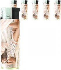 Russian Russia Pin Up Girls Model Set of 5 Lighters S2 Electronic Refillable Flame Cigarette Smoking